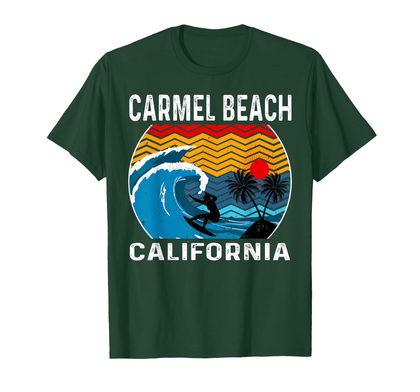Carmel Beach California Surfboard Surfing T-Shirt