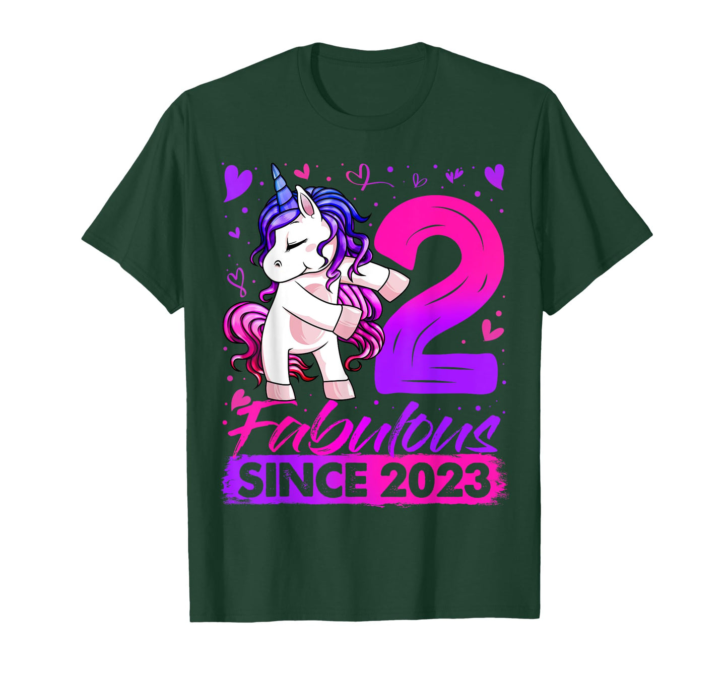 2 Year Old Unicorn Gifts For Girls 2nd Birthday Girl Party T-Shirt