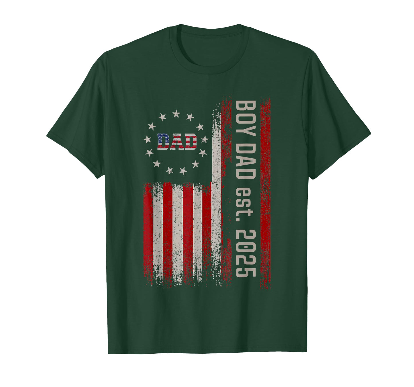 Boy Dad Est 2025 Proud Dad Of Boy Father of Boy 2025 US Flag T-Shirt