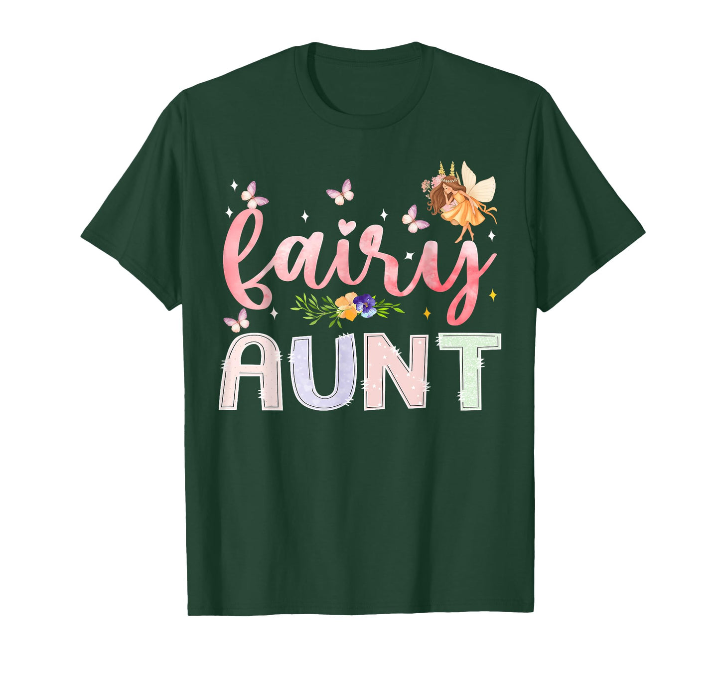 Fairy Aunt Magical Floral Birthday Girl Fairytale Family T-Shirt