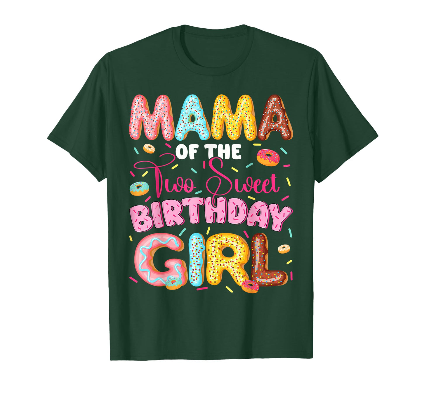 Mama Of The Two Sweet 2Nd Birthday Girl Donut Lover T-Shirt