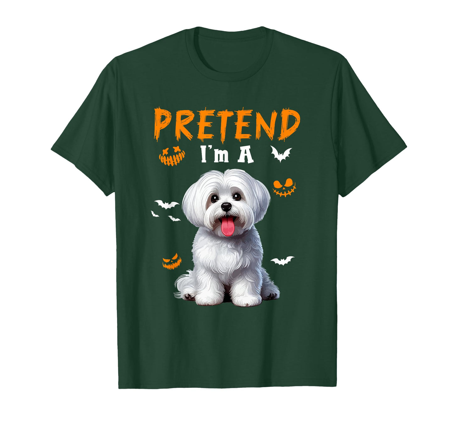 Pretend I'm A Maltese Halloween Costume Owner Kids Family T-Shirt