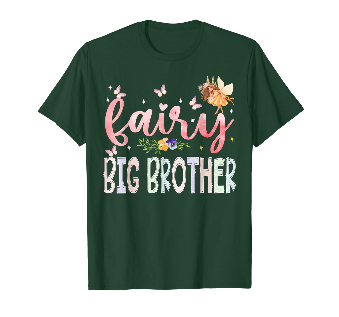 Fairy Big Brother Magical Floral Birthday Girl Fairytale T-Shirt