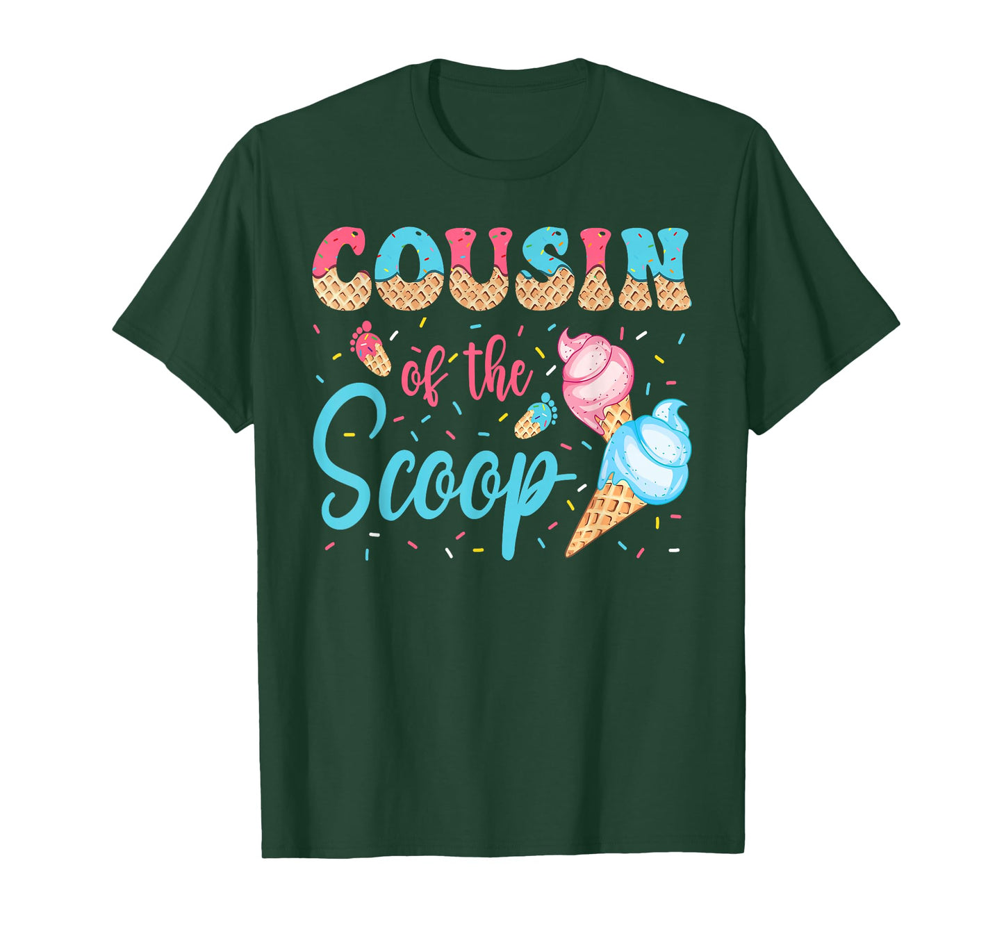 Cousin Of The Scoop Ice Cream Gender Reveal Baby Shower T-Shirt