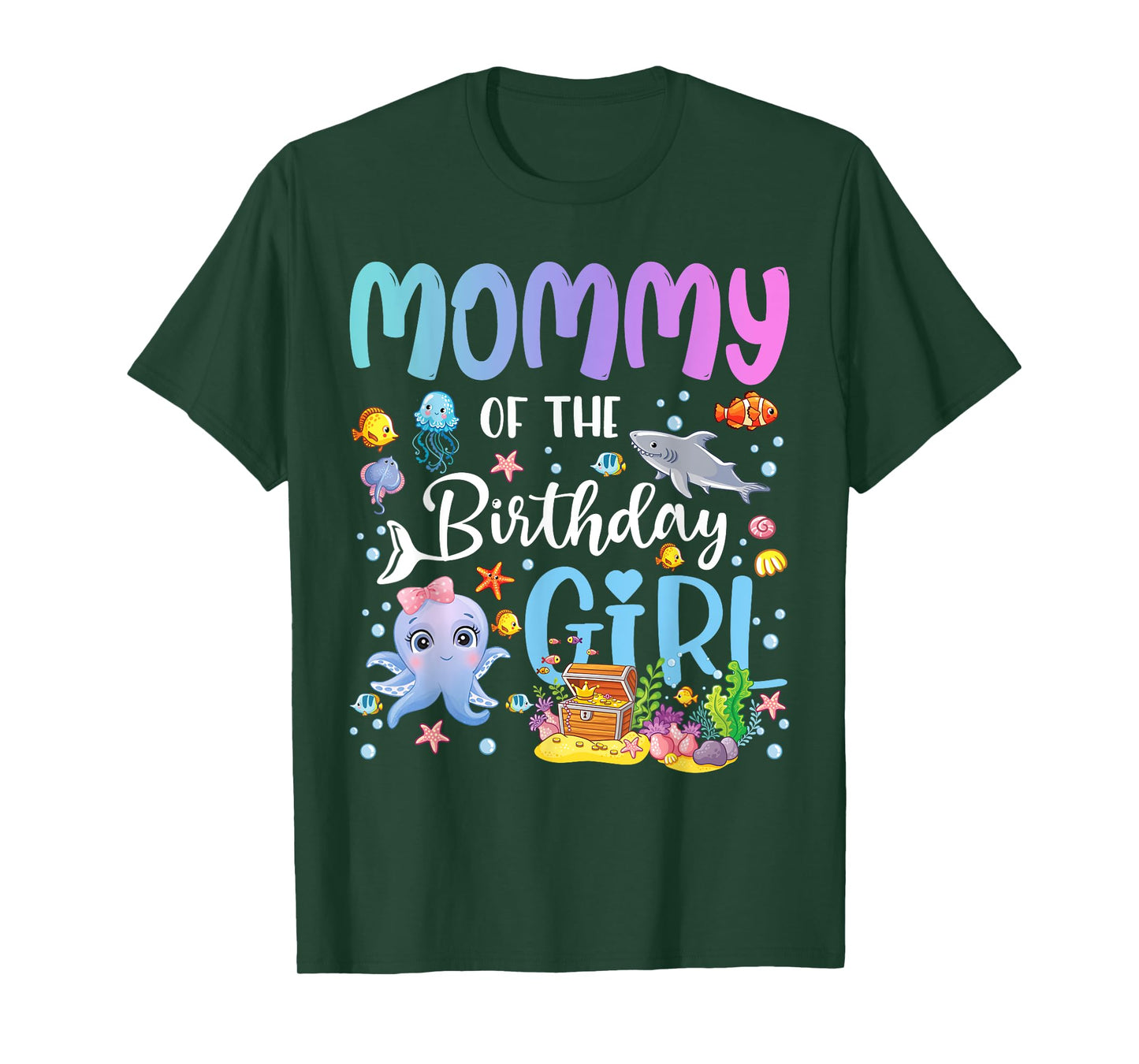 Mommy of The Birthday Girl Sea Fish Ocean Aquarium T-Shirt