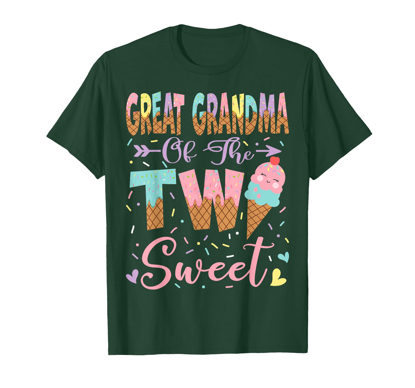 Great Grandma Of The Two Sweet 2Nd Birthday Summer Ice Cream T-Shirt