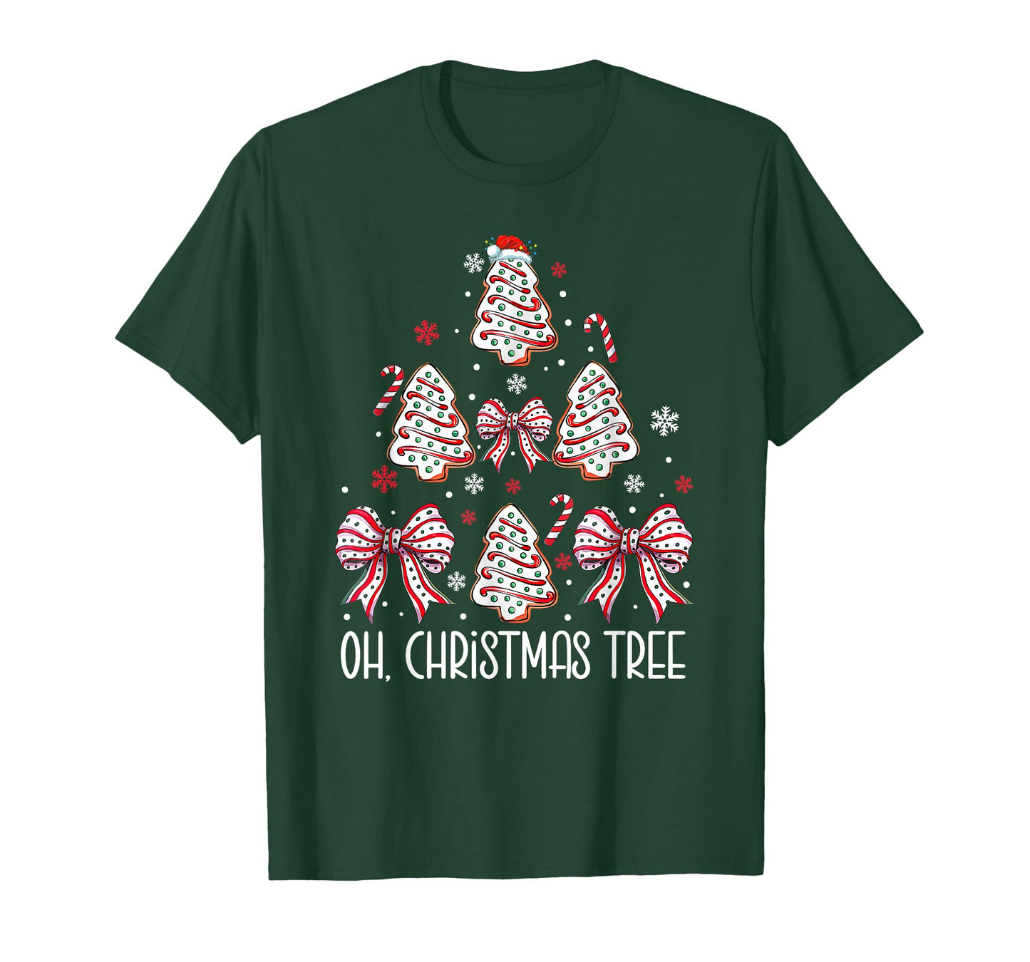 Groovy Oh Christmas Tree Cakes Debbie Becky Jen Cake Lovers T-Shirt