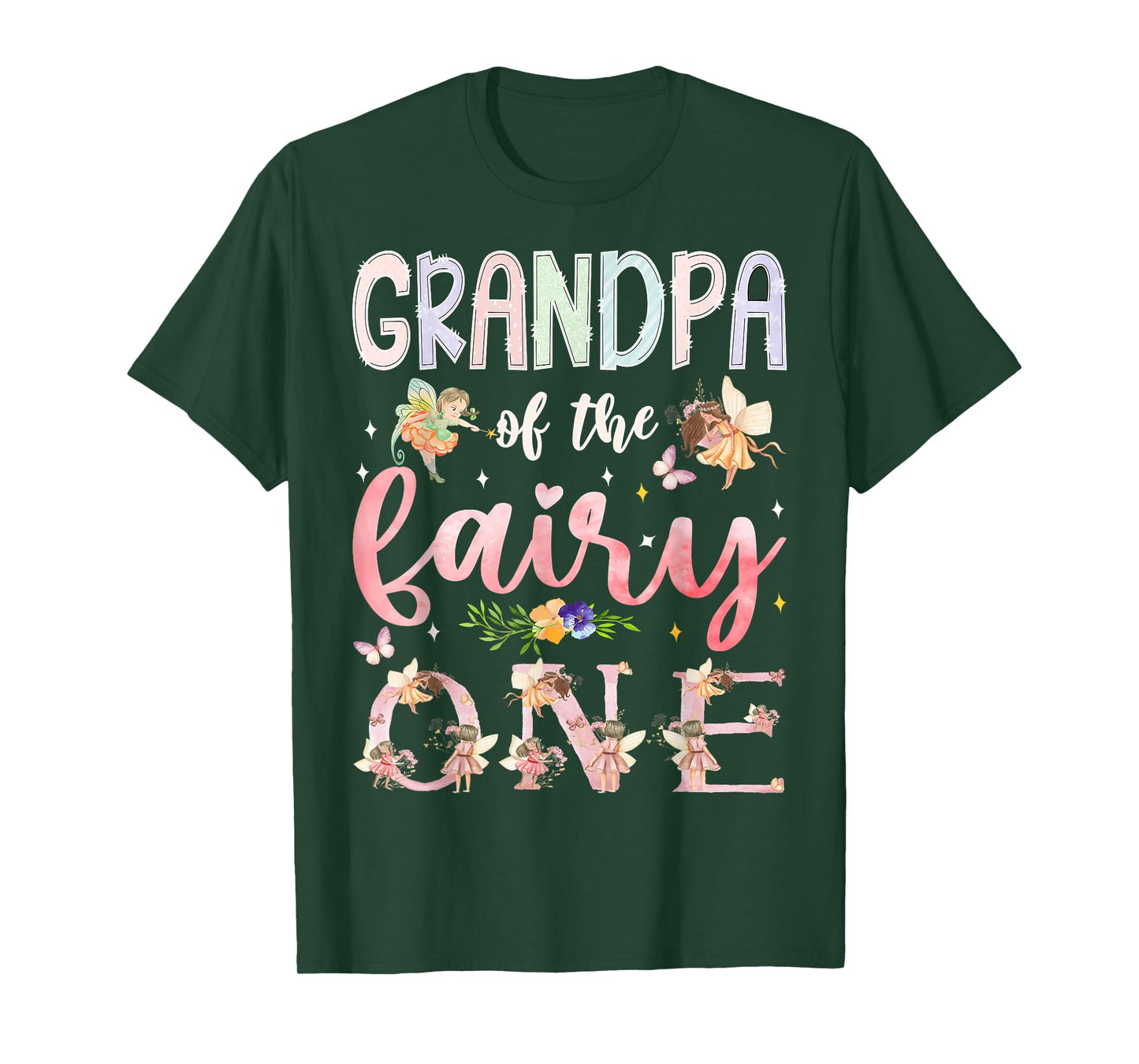 Grandpa Of The Fairy One 1St Birthday Girl Family Matching T-Shirt
