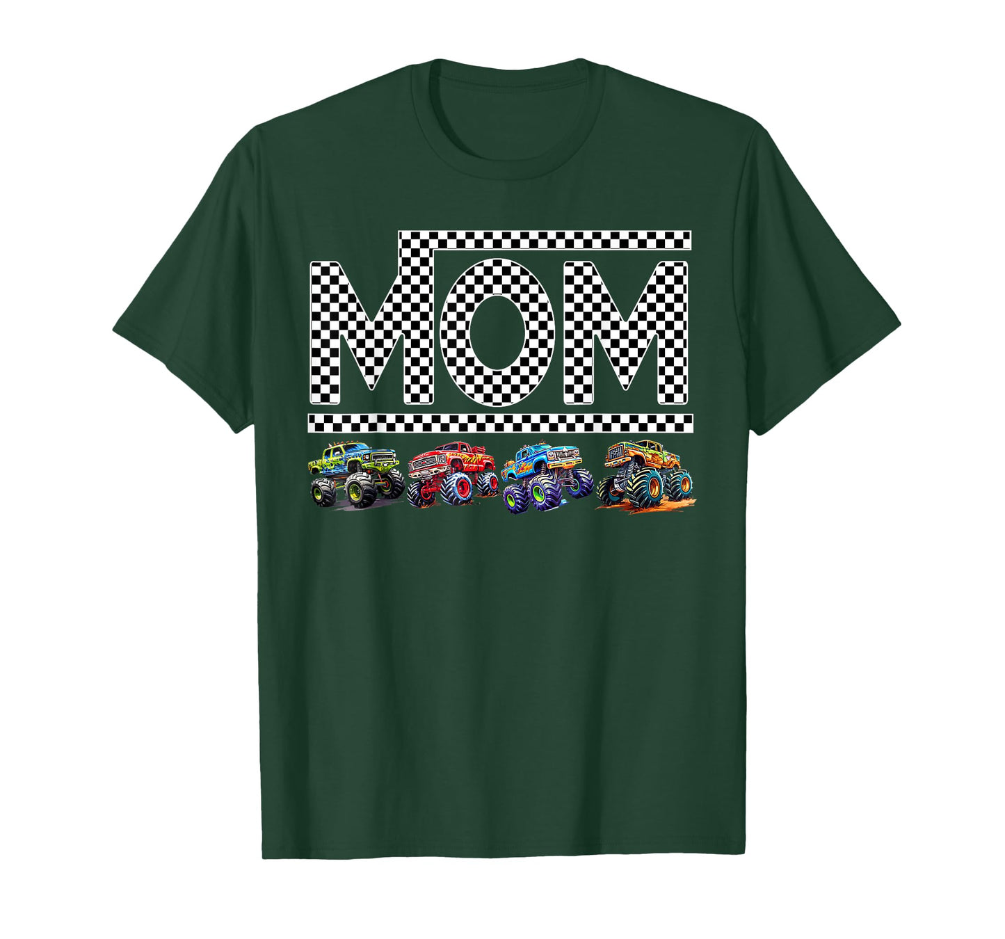 Mom Retro Monster Truck Family Crew Birthday Matching Party T-Shirt