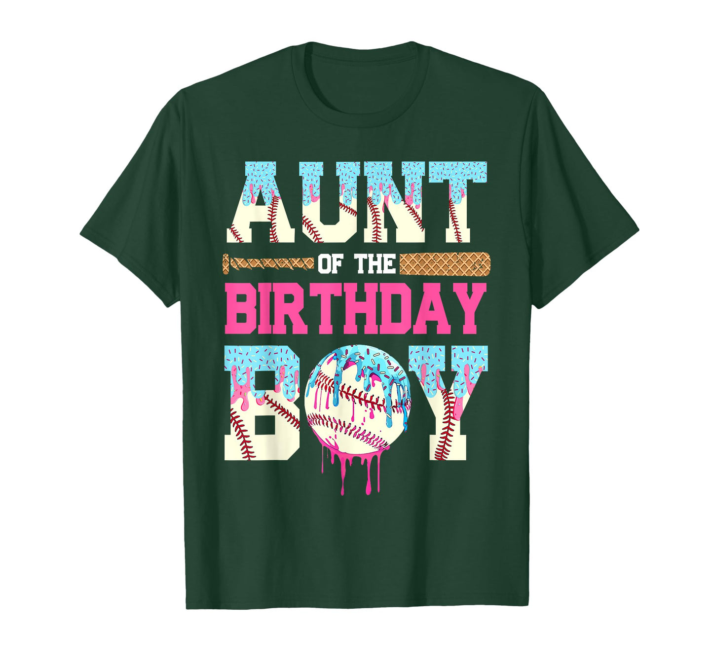 Baseball Family Aunt of The Birthday Boy Baseball Player T-Shirt