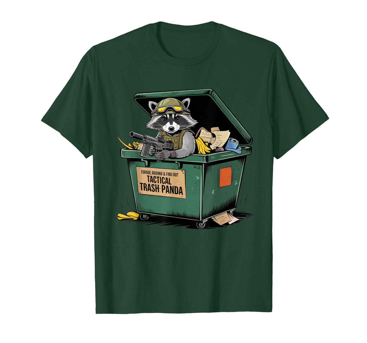 Funny Raccoon Forage Around & Find Out Tactical Trash Panda T-Shirt