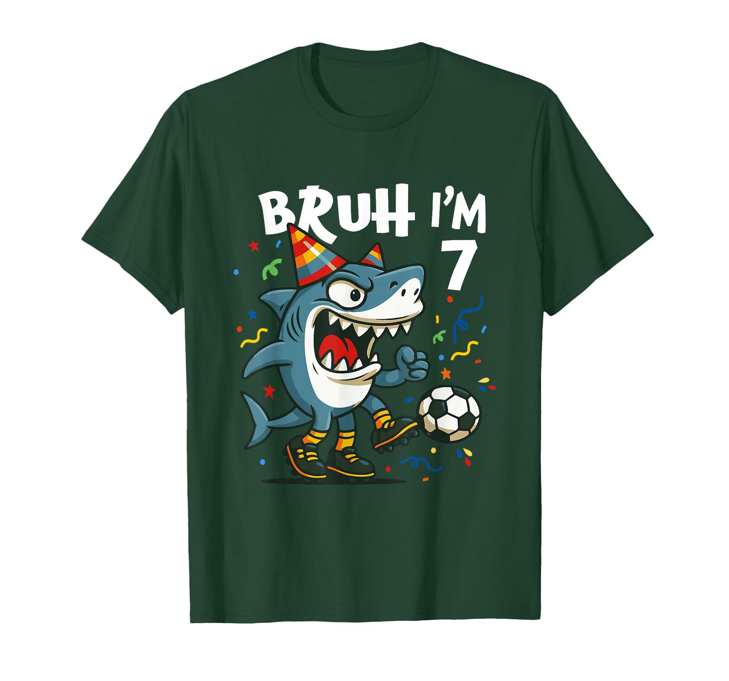 Tralalero Tralala Italian Brainrot Soccer 7th Birthday T-Shirt