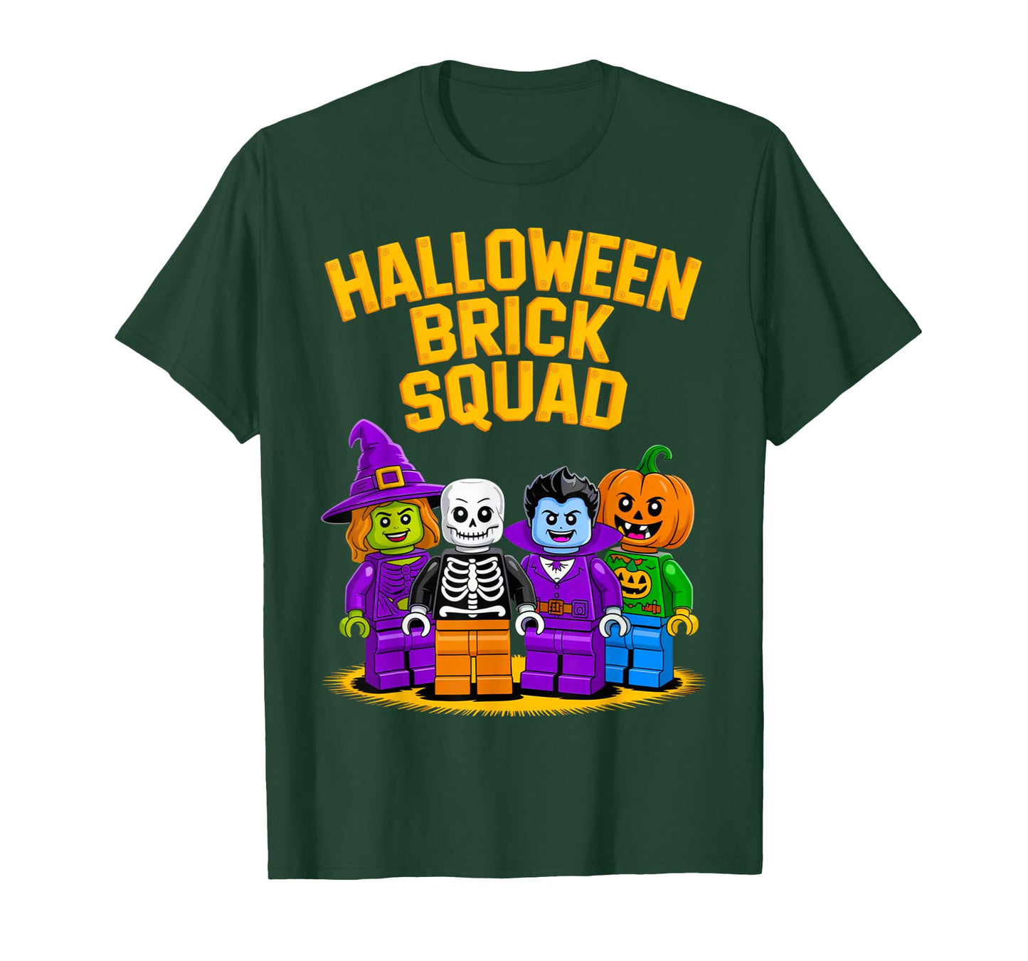 Halloween Brick Squad Costume Master Builder Blocks Building T-Shirt