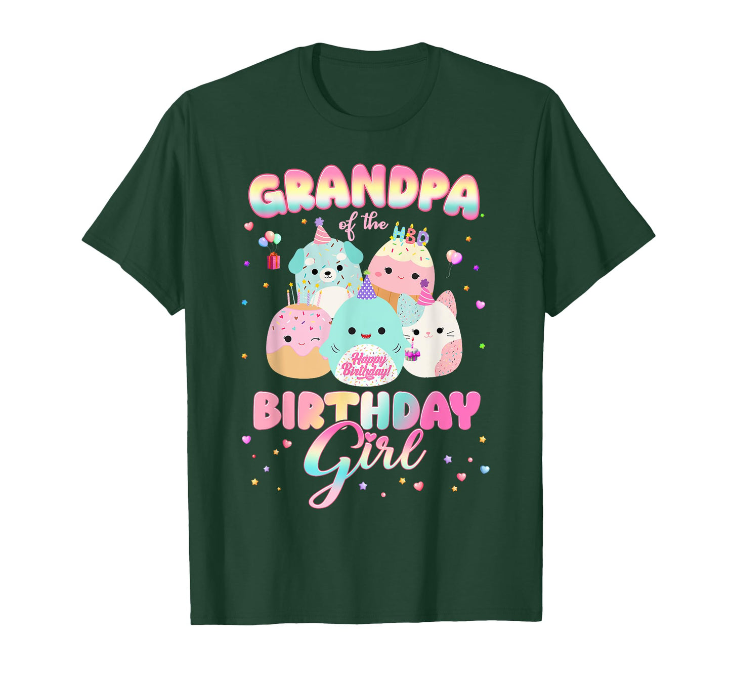 Birthday Family Squish Squad Grandpa Of The Birthday Girl T-Shirt