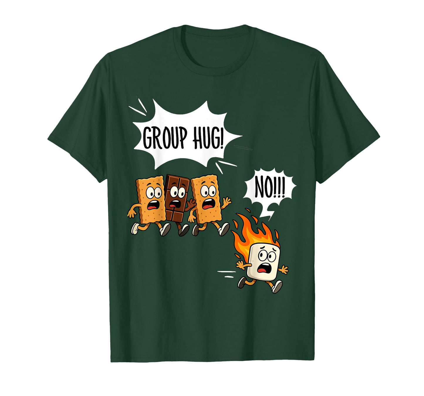 Funny Smores Group Hug Camping Campfire Roasting Marshmallow T-Shirt