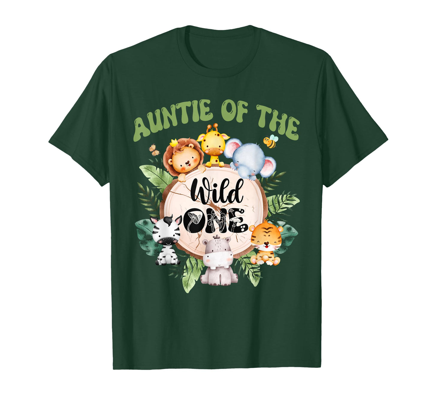 Auntie Of The Wild One 1st Birthday Safari Family Matching T-Shirt