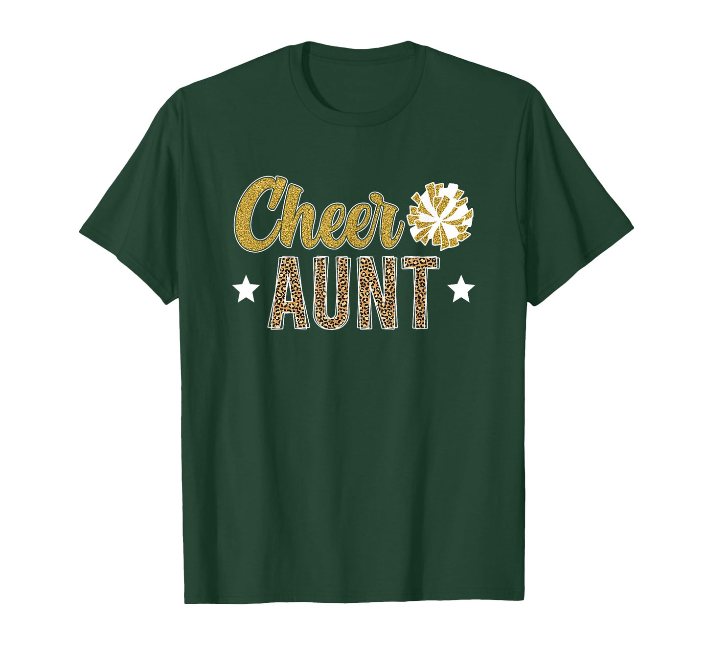 Cheer Aunt Leopard Cheerleading Auntie Cheerleader Aunt T-Shirt