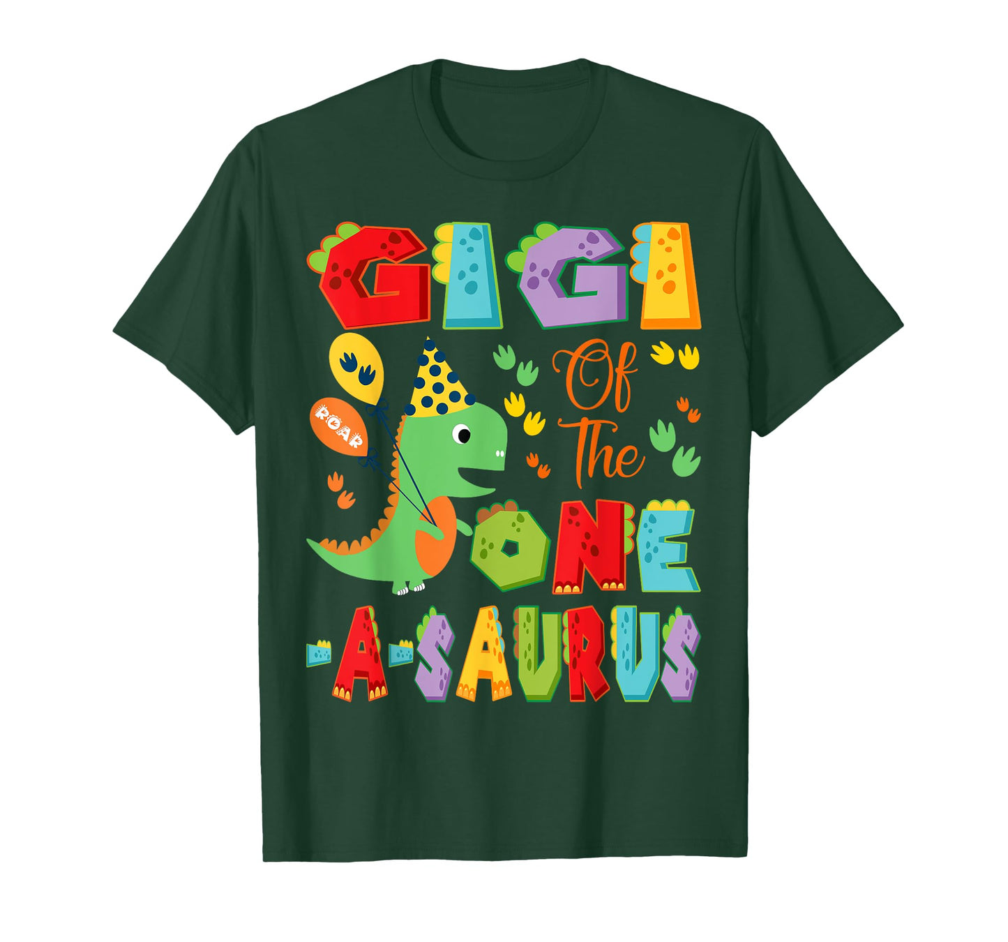 Gigi Of The One-A-Saurus 1St Birthday Boy Dinosaur T-Shirt
