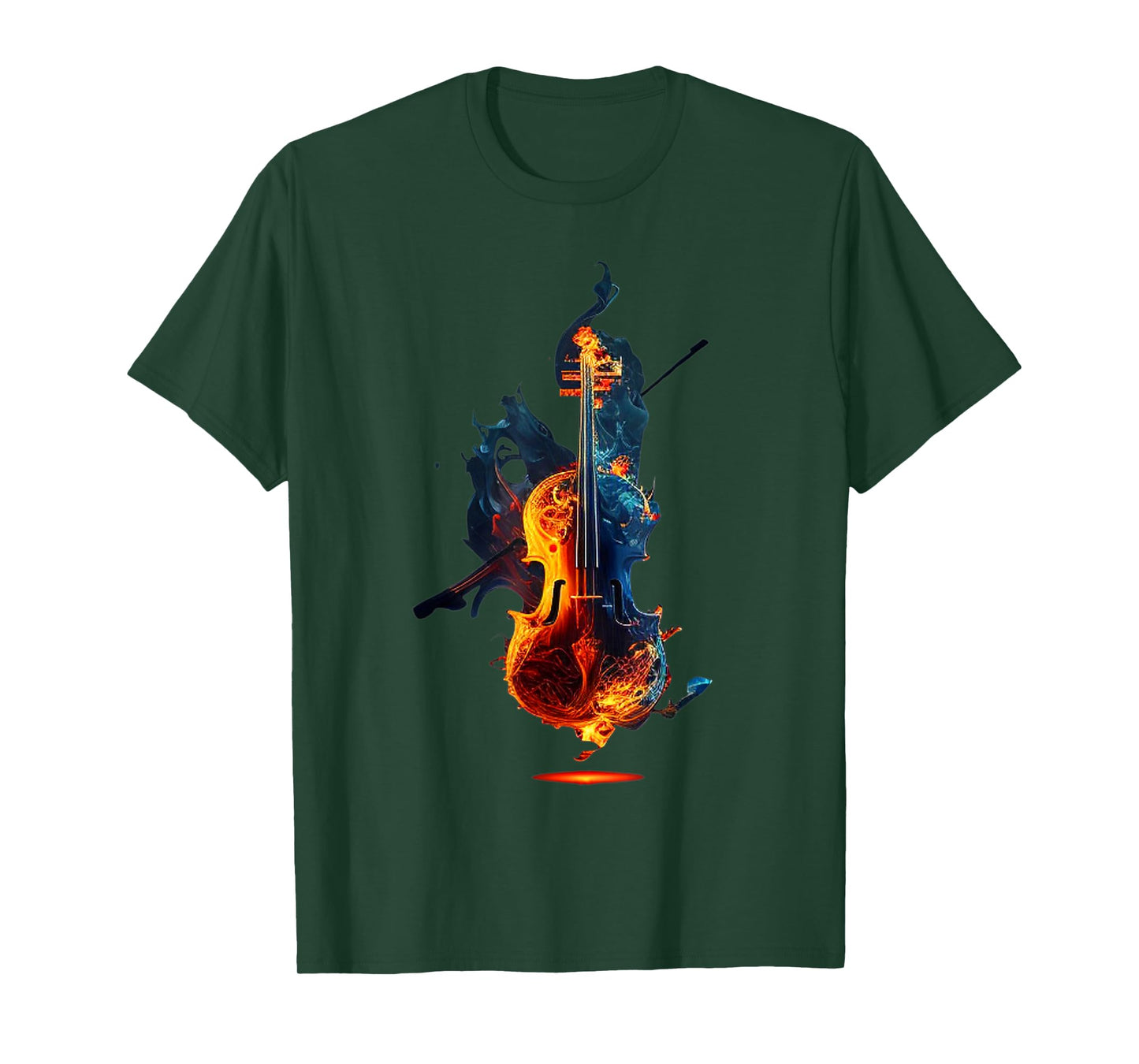 Cool Violin on Fire for burning Music T-Shirt