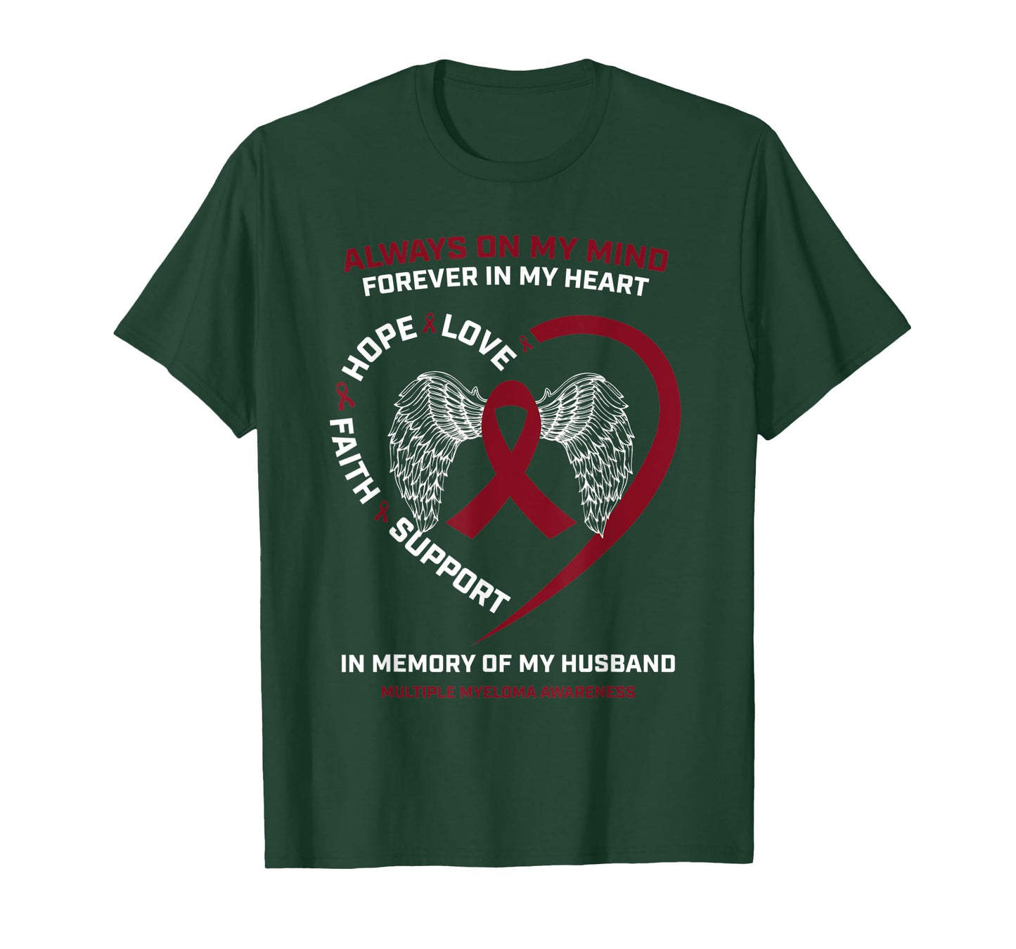 Wife Cancer In Memory Of Husband Multiple Myeloma Awareness T-Shirt