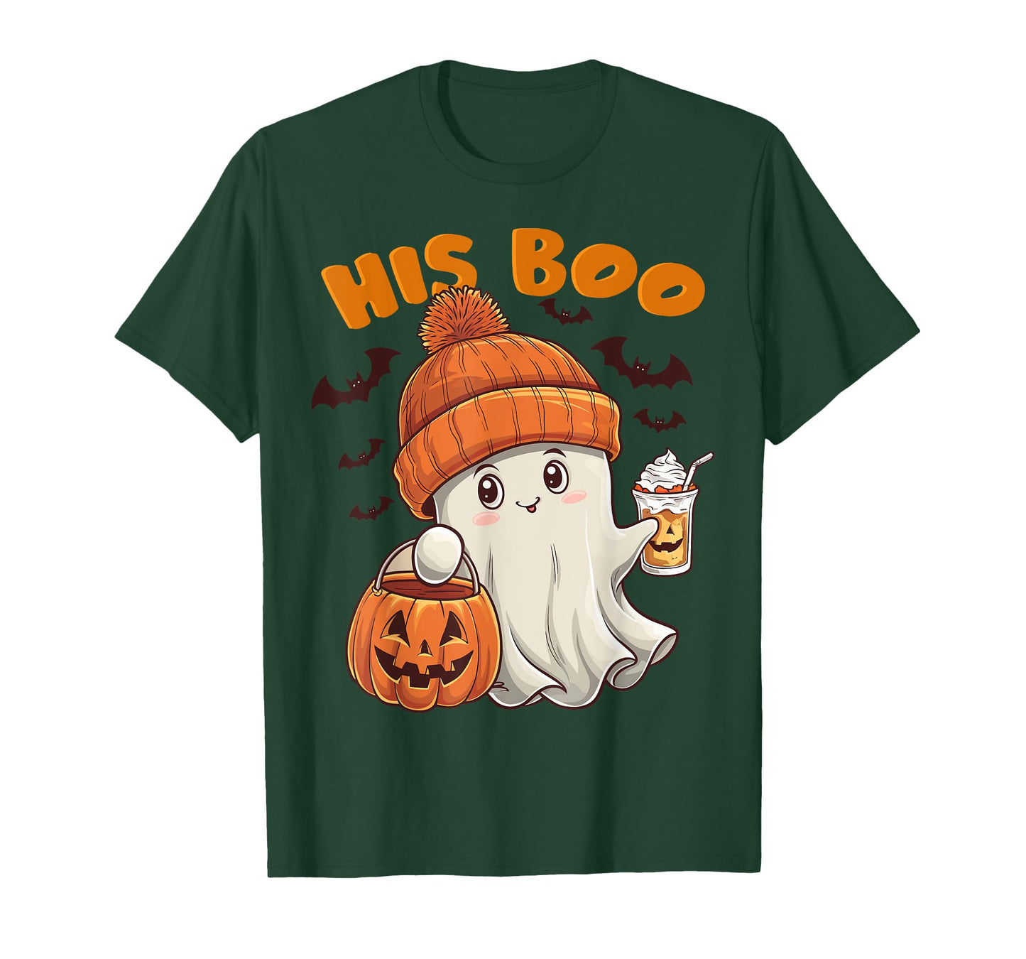 Her Boo His Boo Funny Ghost Matching Couples Halloween 2025 T-Shirt
