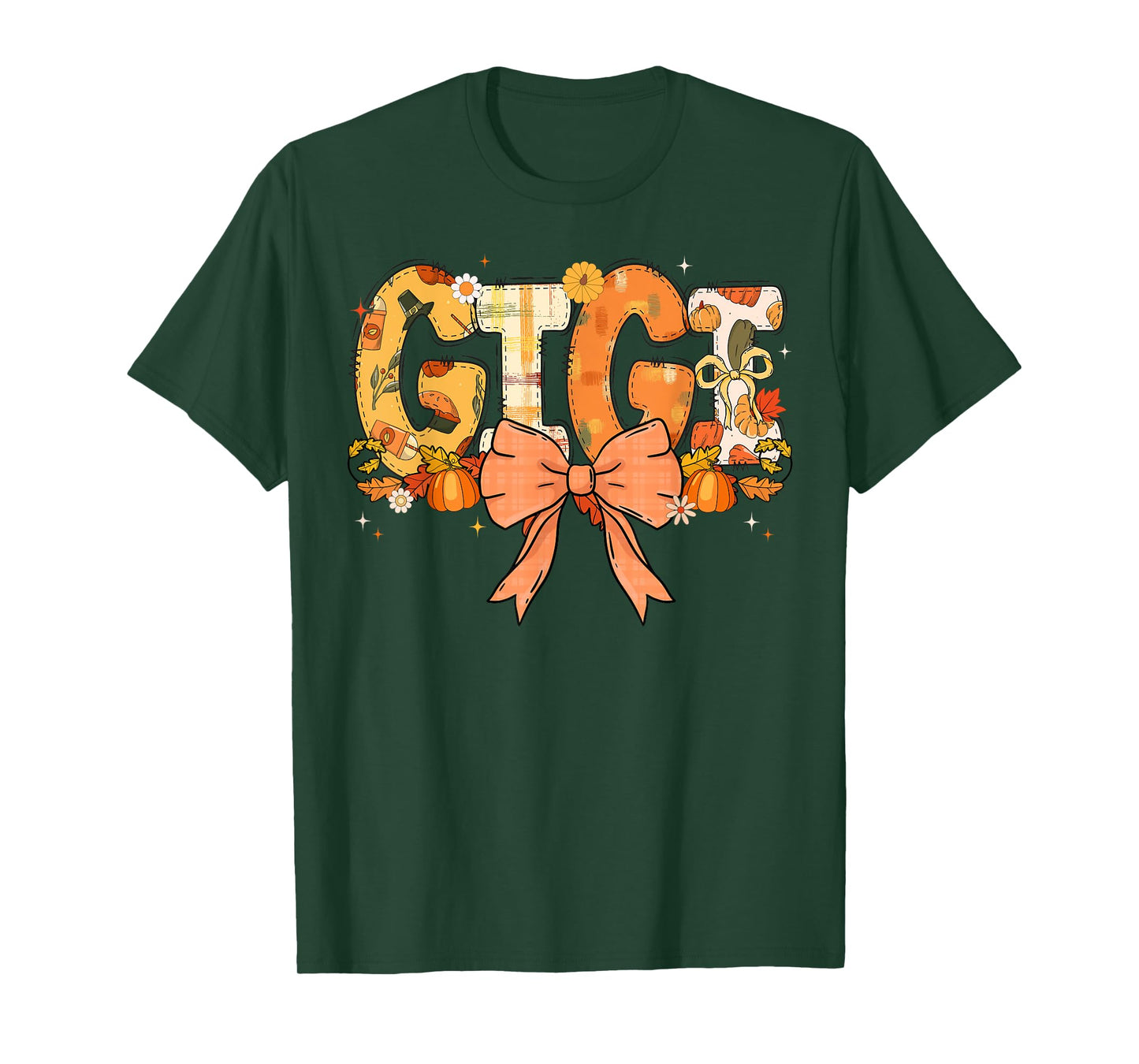 Gigi Pumpkin Fall Coquette Bow Thanksgiving Mom Women T-Shirt