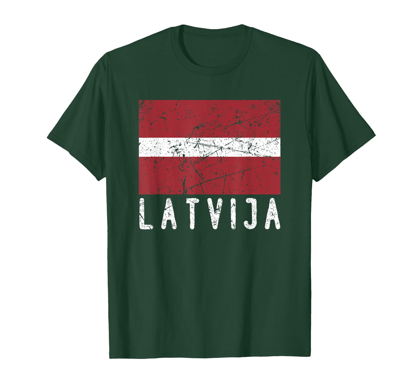 Latvian Flag Of Latvija Distressed Men Women Kids Latvia T-Shirt