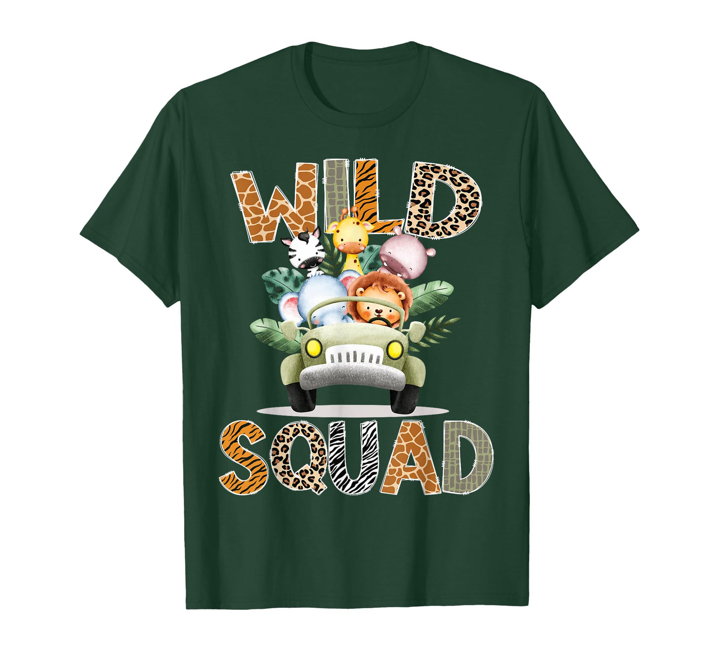 Wild Squad Safari Jungle Animals 1st Birthday Truck T-Shirt