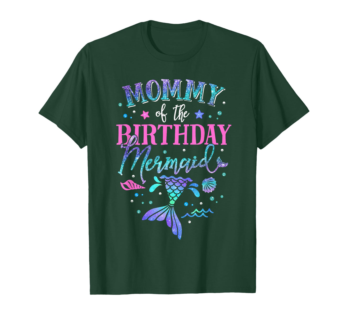 Mommy Of The Birthday Mermaid Party Matching Family Mom T-Shirt