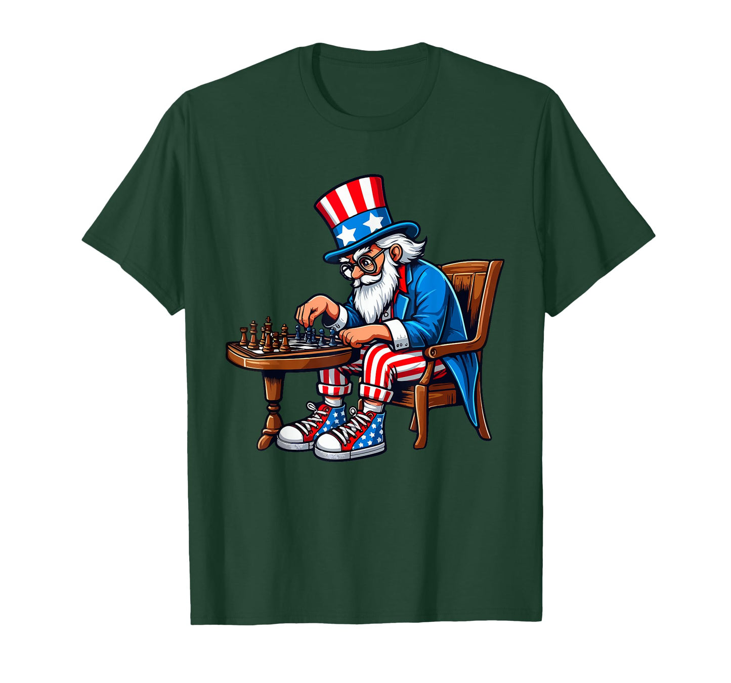 Man Playing Chess 4th Of July Player Team Patriotic T-Shirt