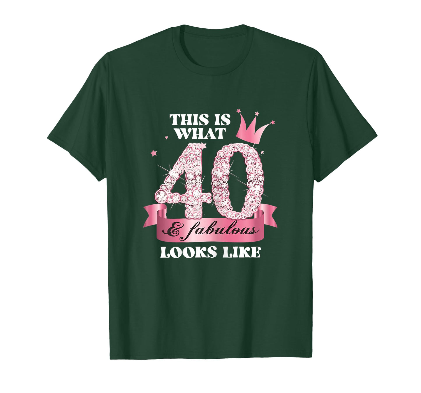 Womens 40 & Fabulous I Pink Black Party Group Photo Outfit T-Shirt