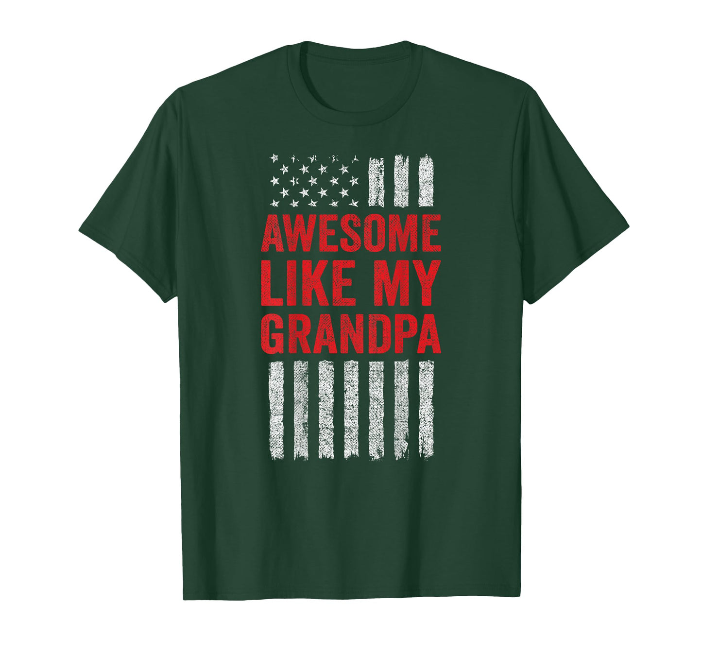 American Flag Granddaughter Grandson Awesome Like My Grandpa T-Shirt