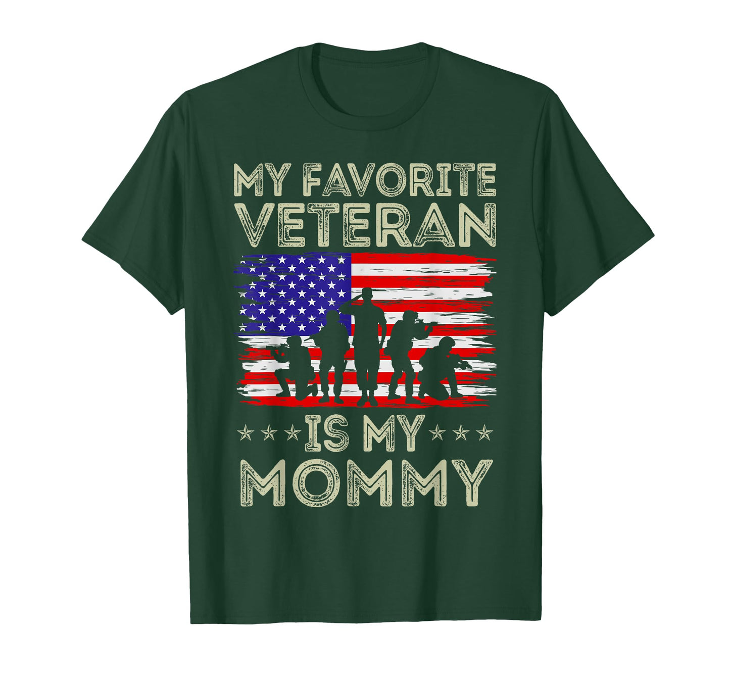 My Favorite Veteran Is My Mommy American Flag Veterans Day T-Shirt