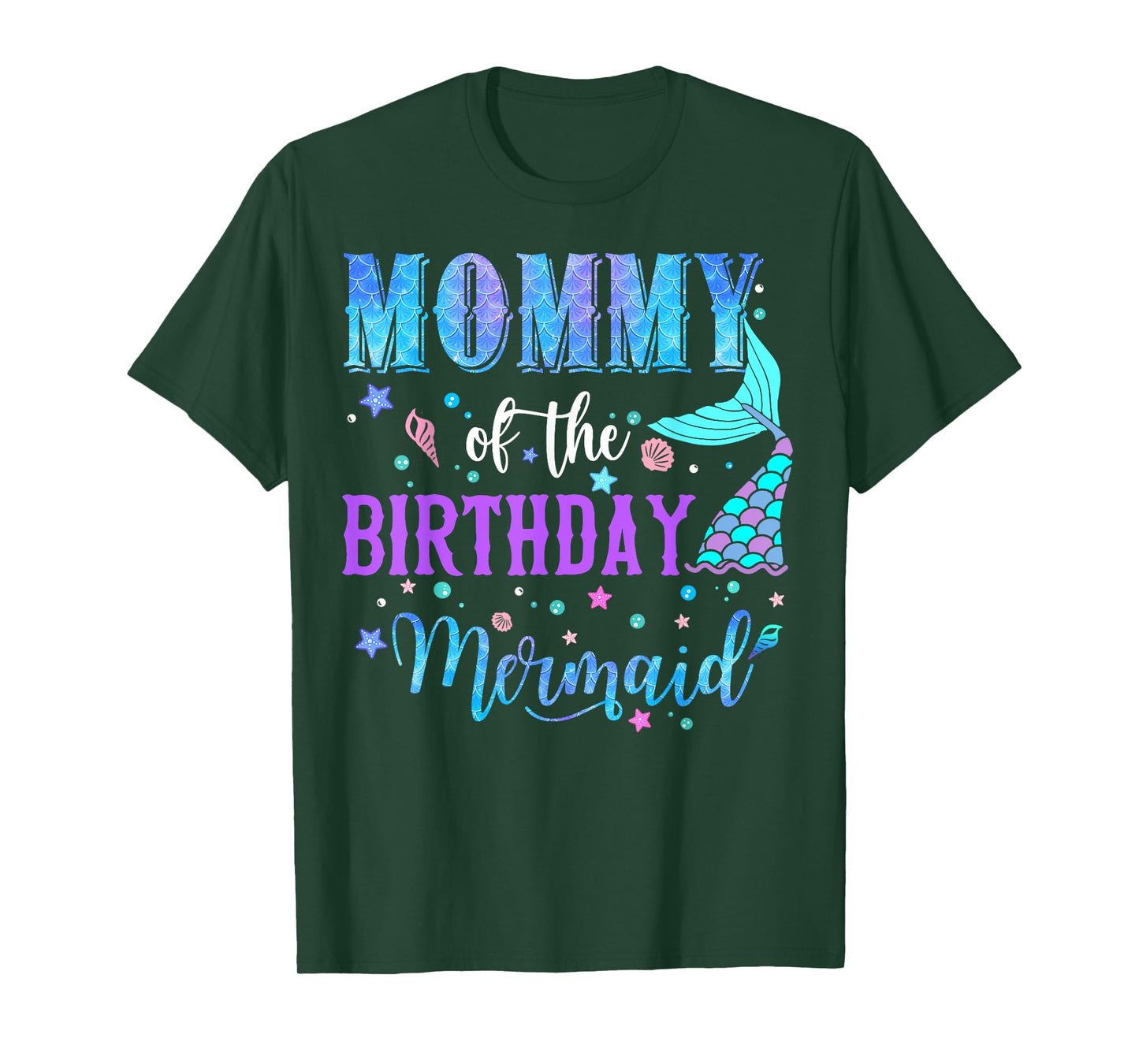 Mommy Of The Birthday Mermaid Girl Bday Party Squad Family T-Shirt