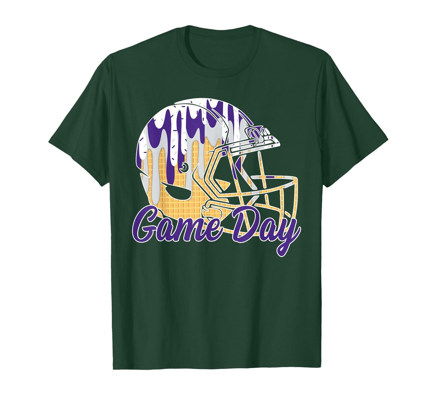 Football Drip Game Day Sports Football Mom Go Cheer Purple T-Shirt