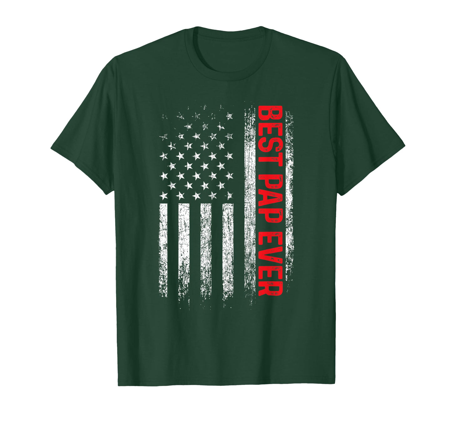 Mens Best Pap Ever American Flag Father's Day T-Shirt