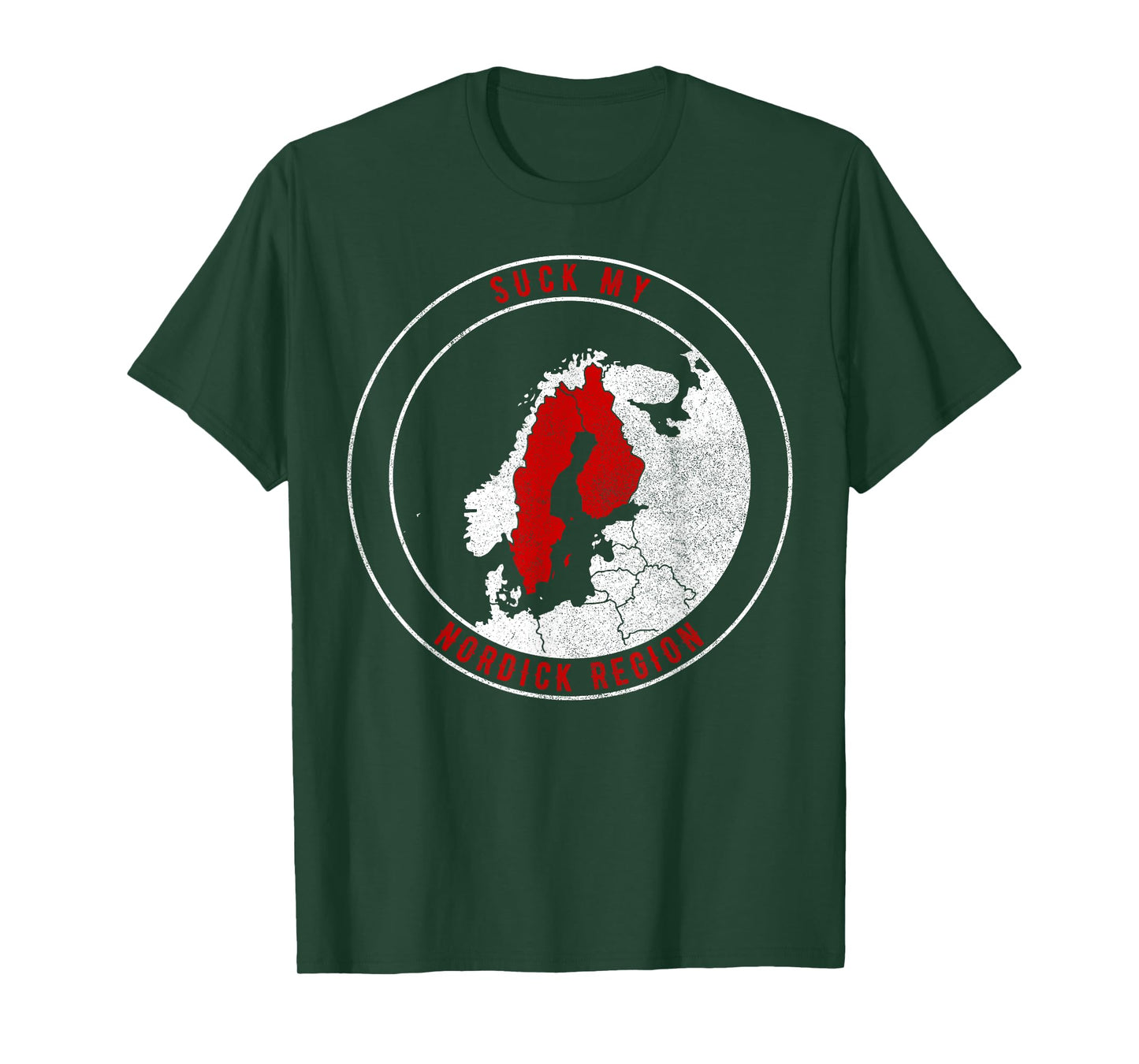 "Suck My NorDick Region" funny Geographic Sweden Finland Map T-Shirt