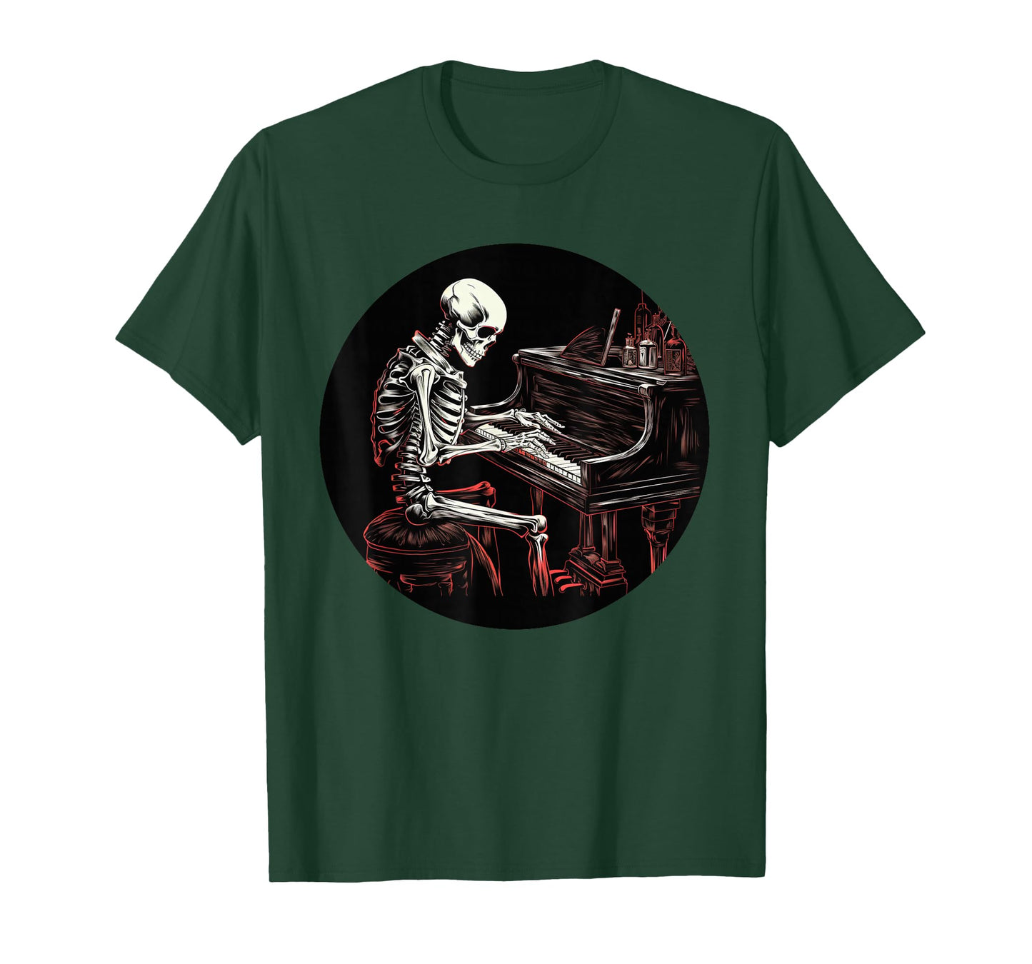 Funny Skeleton with Piano Keyboard for classical Music Fans T-Shirt