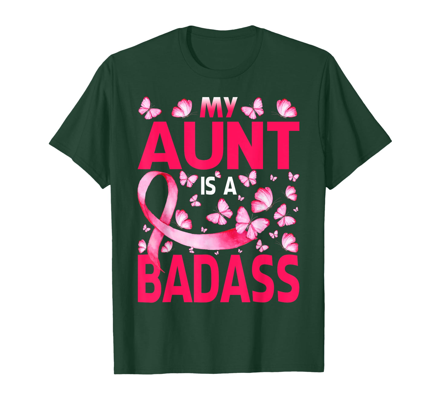 My Aunt Is A Badass Breast Cancer Awareness Butterfly T-Shirt
