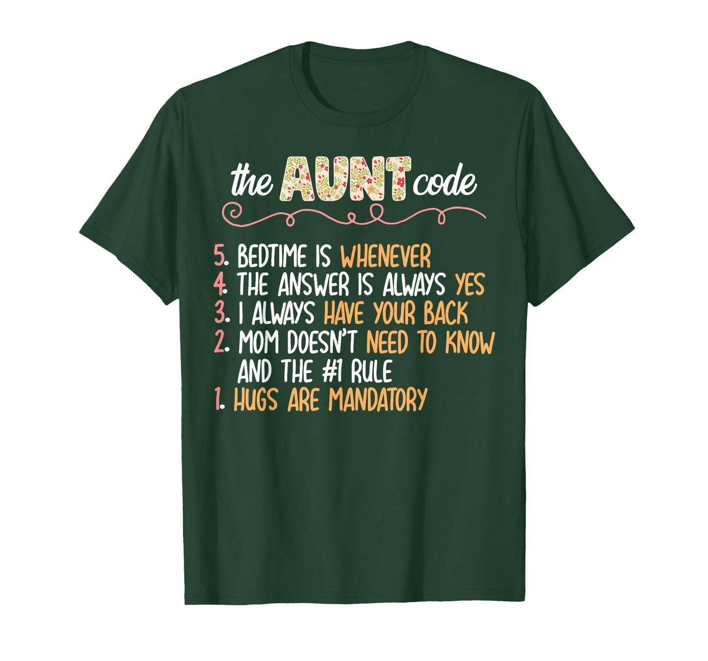 The Aunt Code funny aunt lover auntie T-Shirt