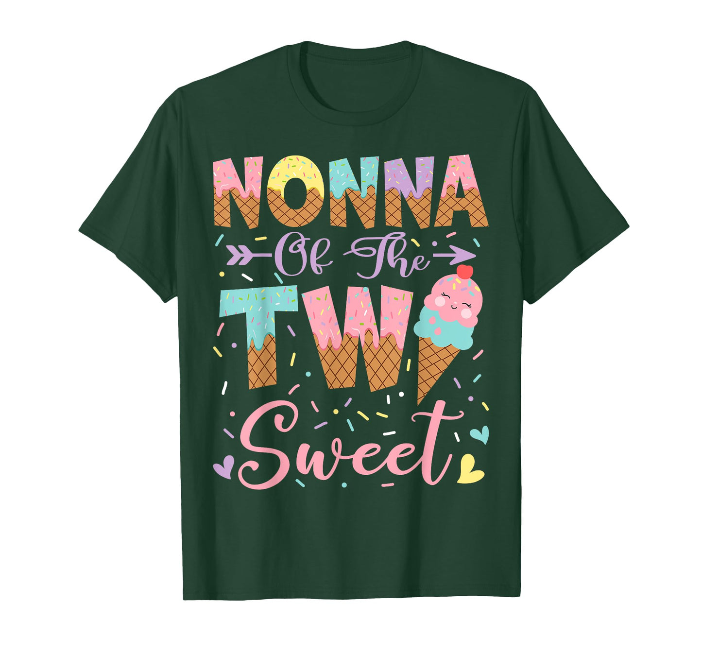 Nonna Of The Two Sweet 2Nd Birthday Summer Ice Cream T-Shirt