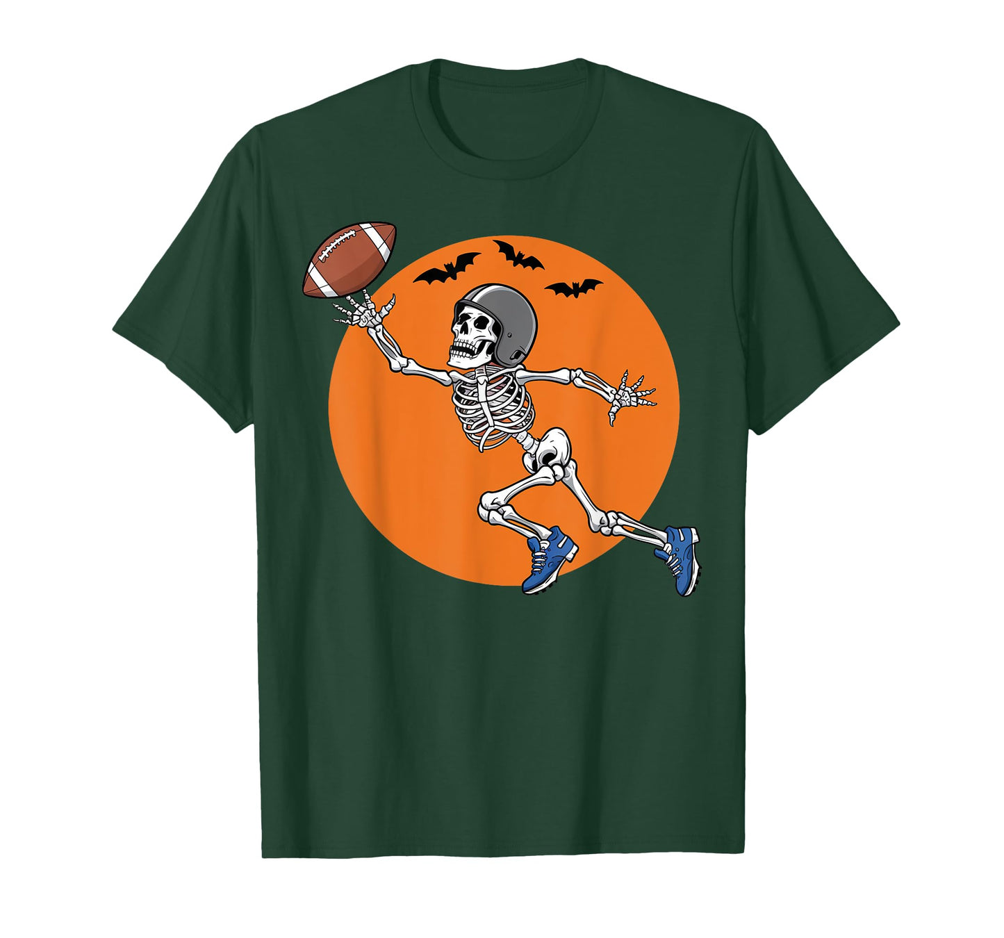 American Football Skeleton Halloween Gifts Men Women Boys T-Shirt