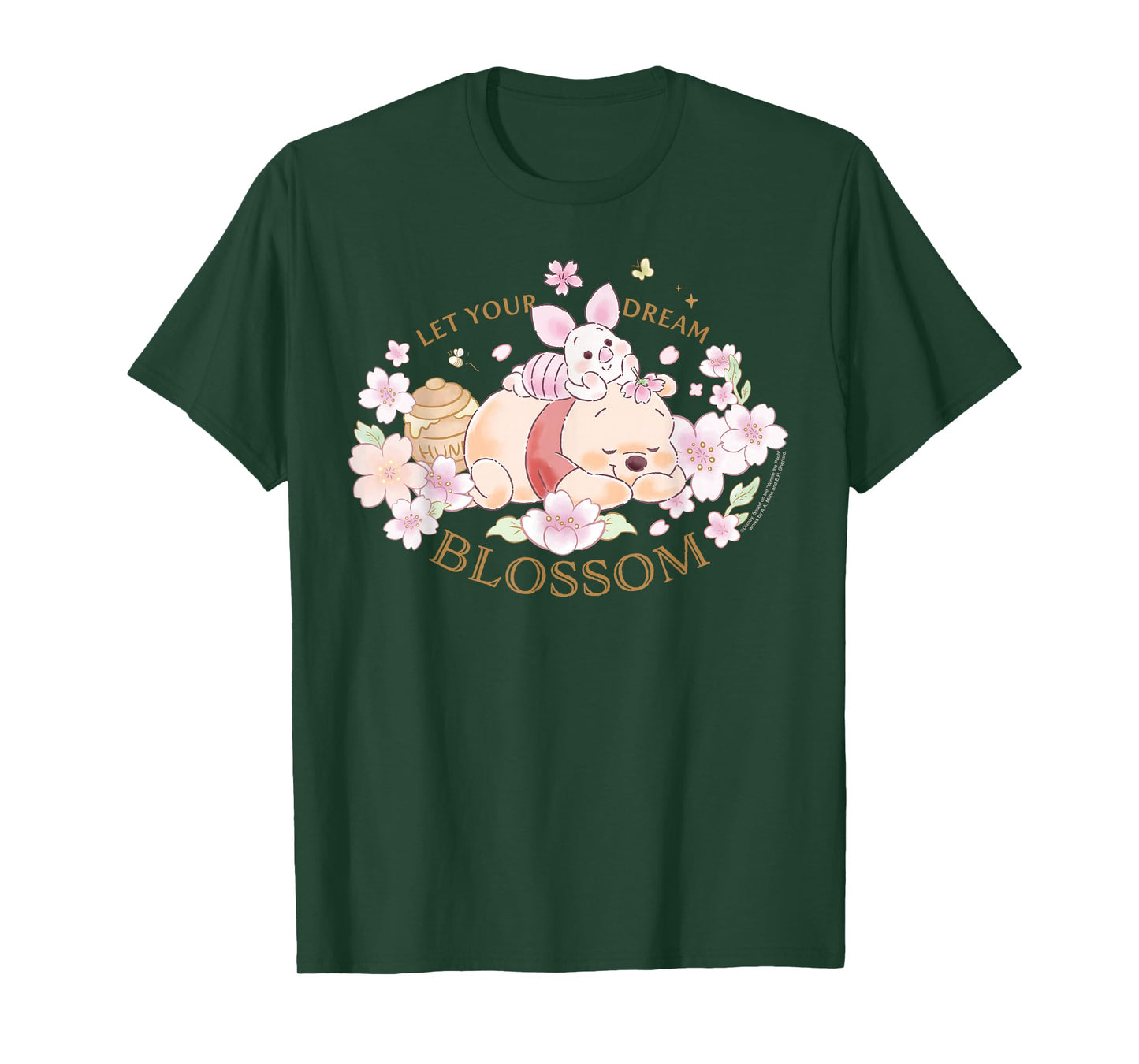 Disney Winnie The Pooh and Piglet Let Your Dream Blossom T-Shirt - T-Shirt | Forest