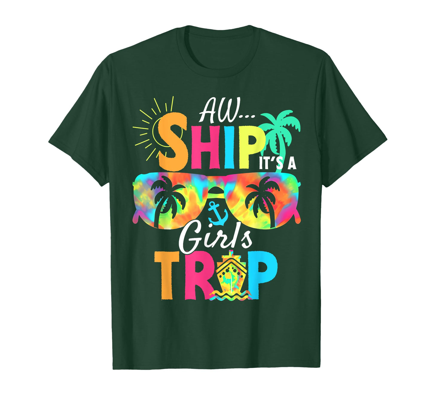 Aw Ship! It's A Girls Trip Cruise 2025 Vacation Matching T-Shirt