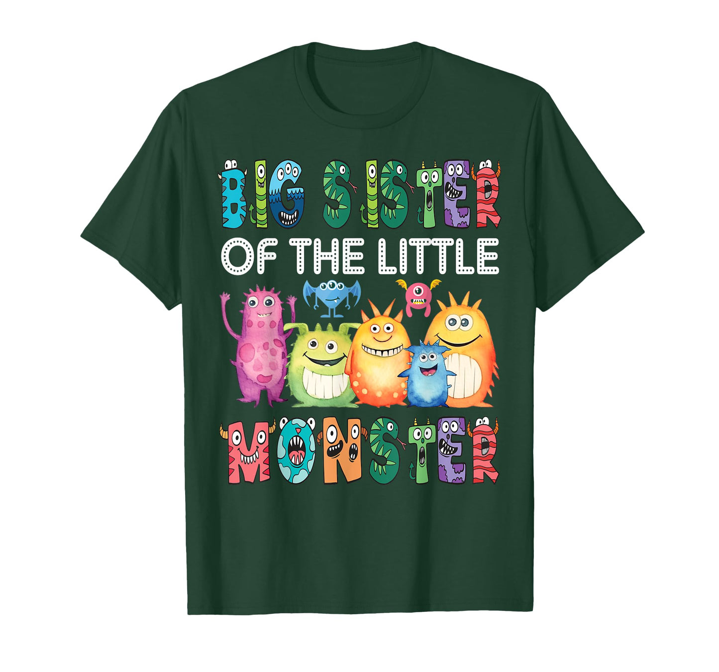 Big Sister Of The Little Monster Kids 1St Birthday Party T-Shirt