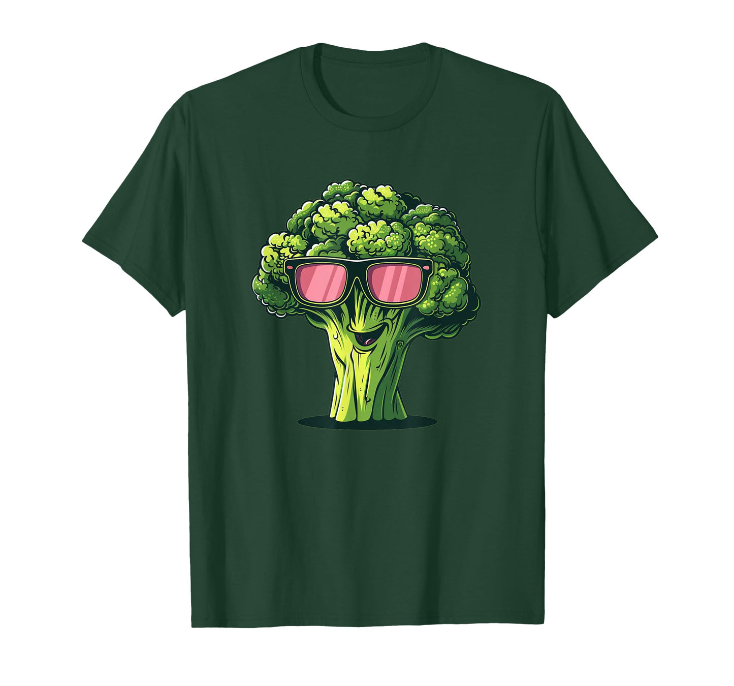 Funny Broccoli Face with Sunglasses Costume T-Shirt