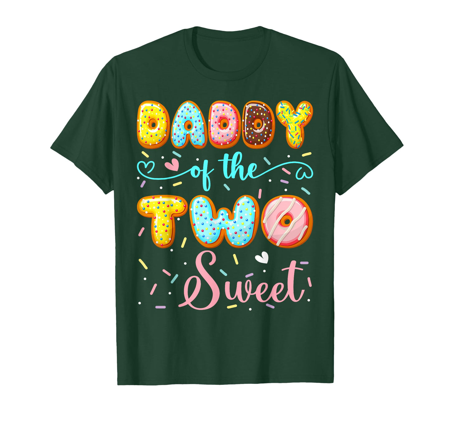 Daddy Of The Two Sweet 2Nd Birthday Girl Donut Party T-Shirt