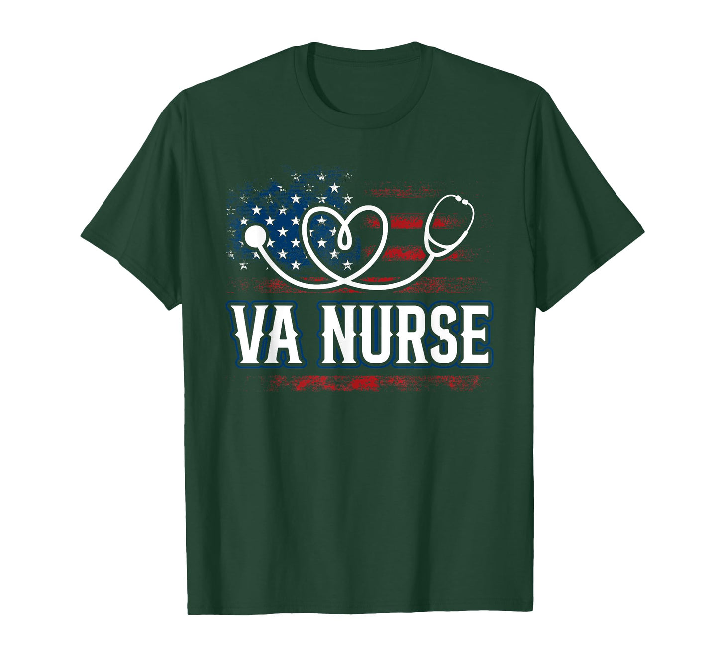 Womens American Flag VA Nurse Patriotic 4th of July Vintage T-Shirt