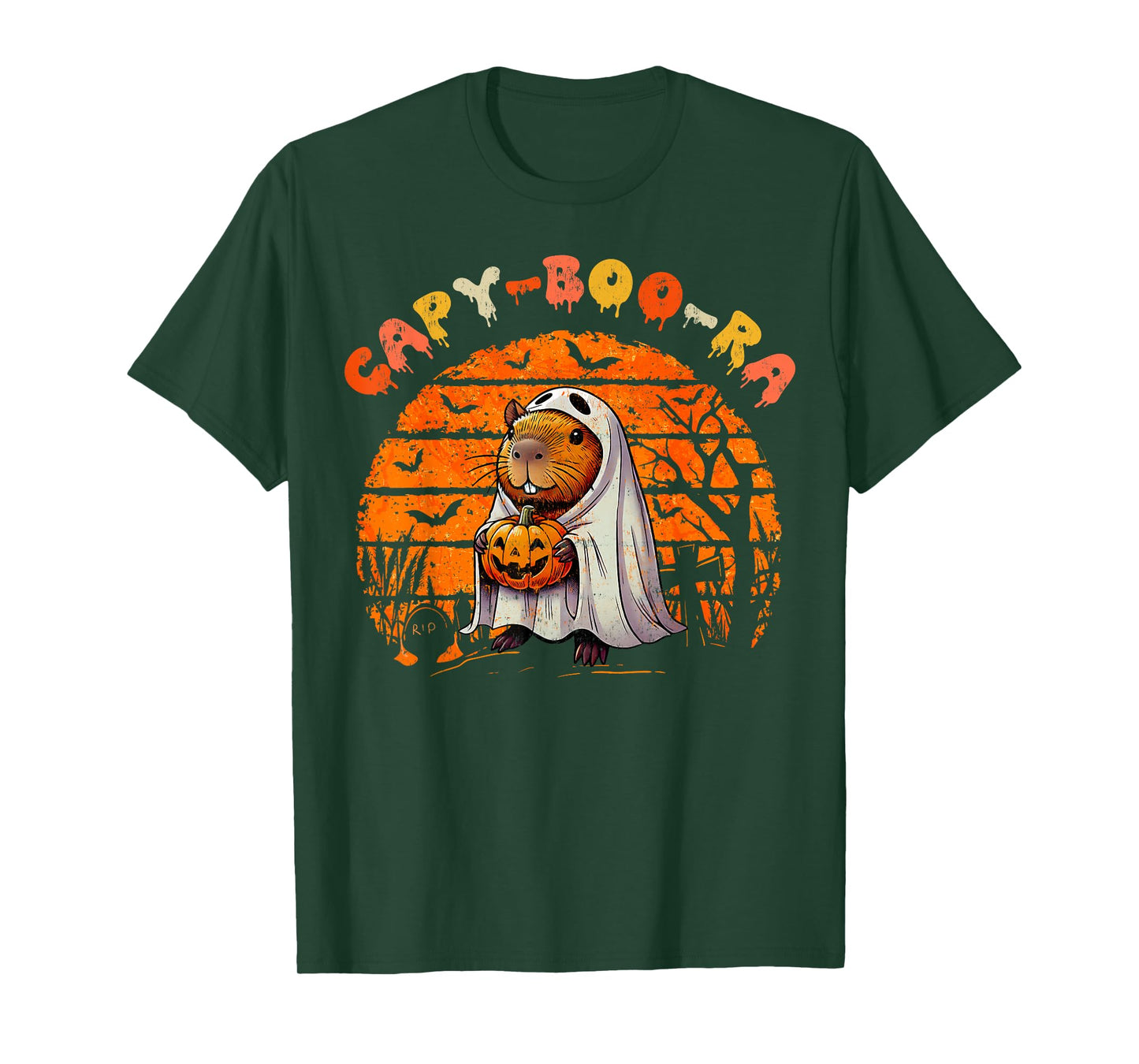 Capy-Boo-Ra Cute Capybara Boo Ghost Funny Cappy Halloween T-Shirt