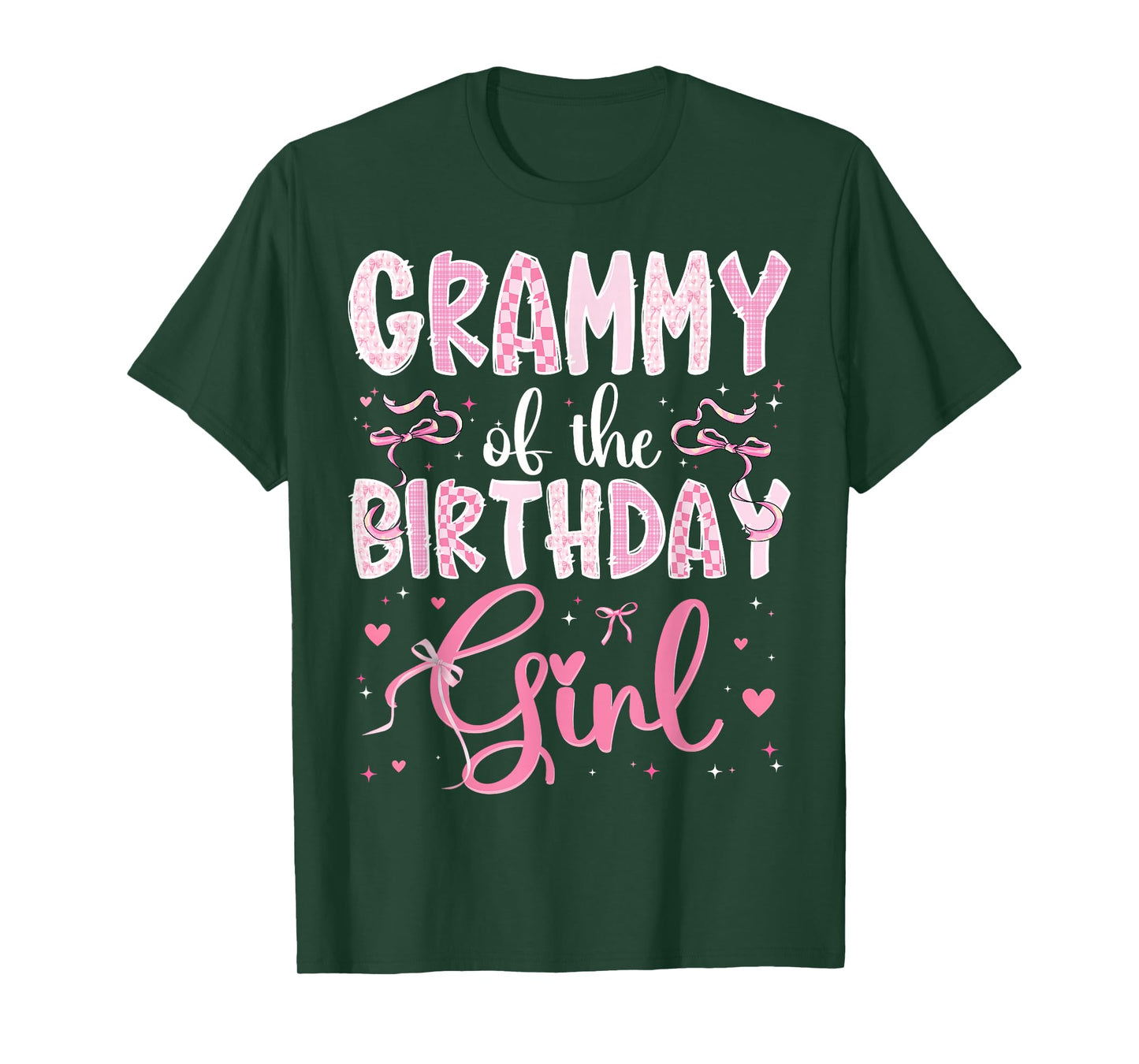 Grammy of The Birthday Girl Matching Pink Coquette Bow T-Shirt